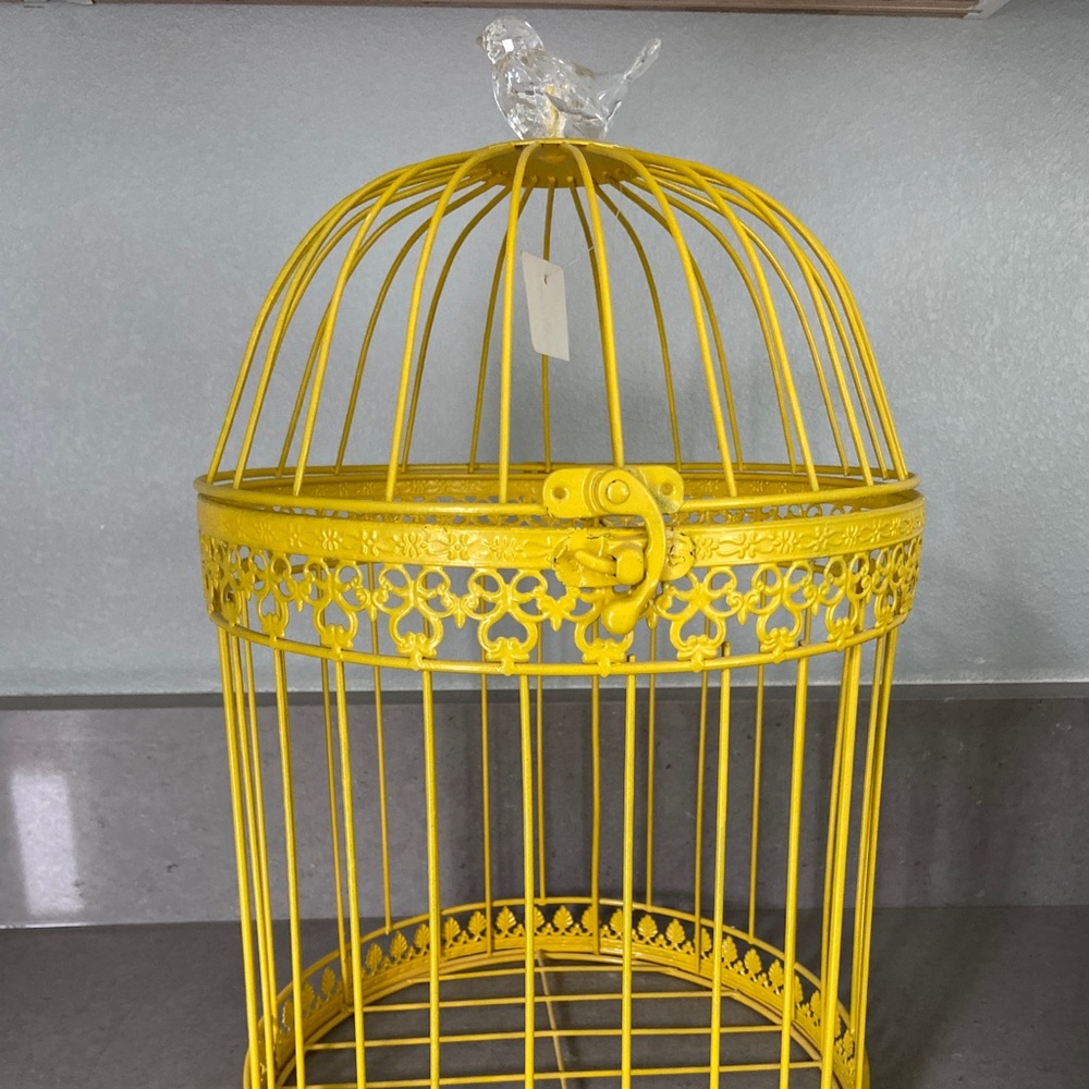 Decoration- Yellow Bird Cage